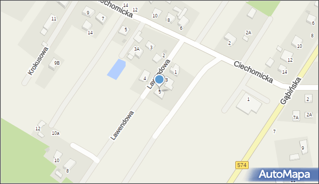 Dobrzyków, Lawendowa, 5, mapa Dobrzyków