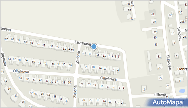 Dobrzykowice, Lazurowa, 17, mapa Dobrzykowice