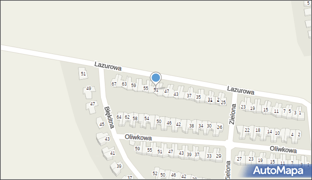 Dobrzykowice, Lazurowa, 51, mapa Dobrzykowice