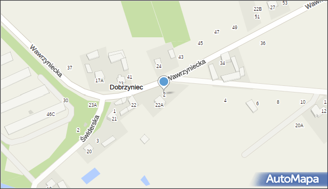 Dobrzyniec, Łąkowa, 2, mapa Dobrzyniec