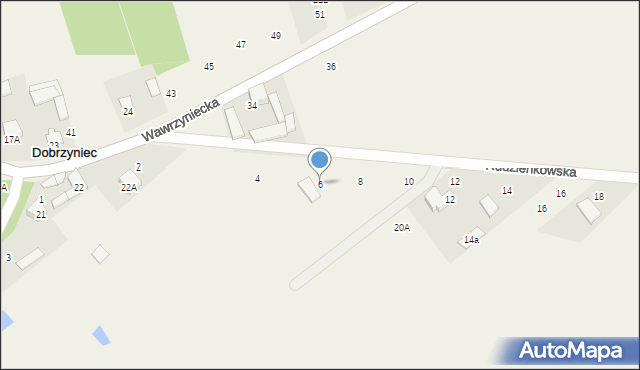 Dobrzyniec, Łąkowa, 6, mapa Dobrzyniec