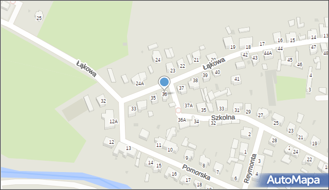 Drezdenko, Łąkowa, 36, mapa Drezdenko