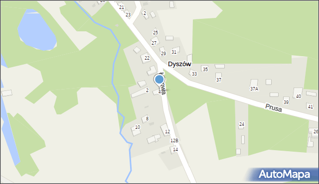 Dyszów, Łąkowa, 4, mapa Dyszów