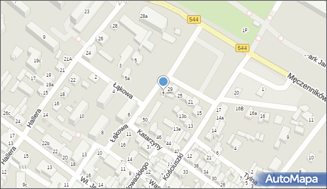 Działdowo, Łąkowa, 7, mapa Działdowo