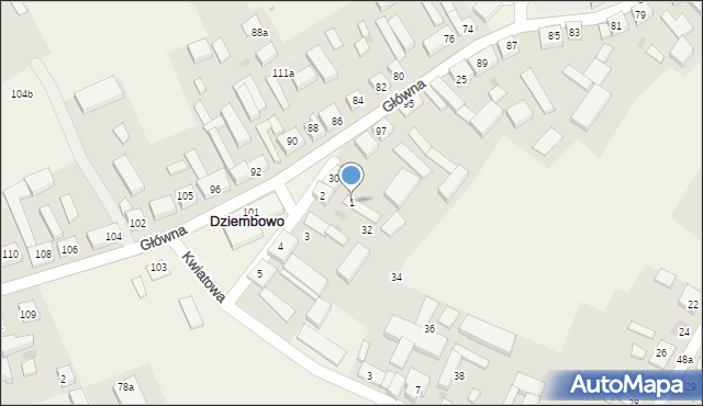 Dziembowo, Łączna, 1, mapa Dziembowo
