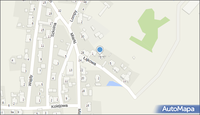 Dziewkowice, Łąkowa, 3, mapa Dziewkowice