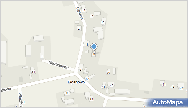 Ełganowo, Łąkowa, 6, mapa Ełganowo