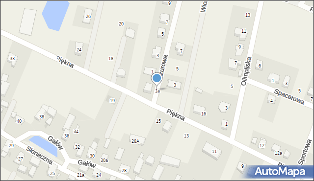 Gałów, Lazurowa, 1a, mapa Gałów