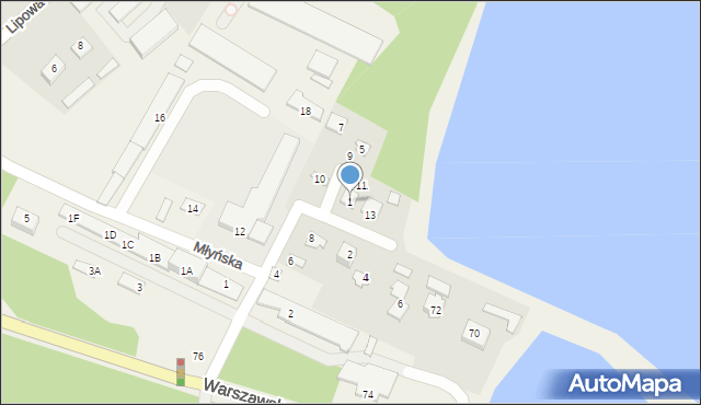 Garbów, Łabędzia, 1, mapa Garbów