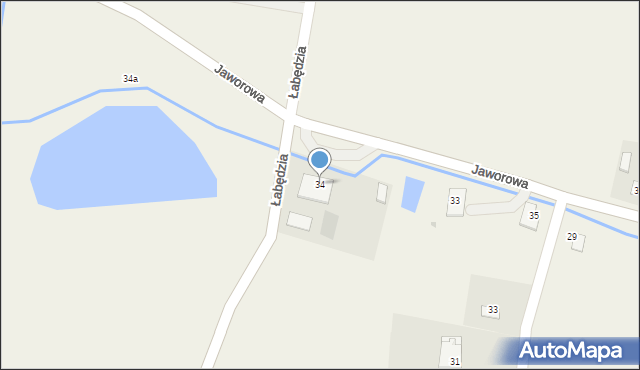 Gawartowa Wola, Łabędzia, 34, mapa Gawartowa Wola