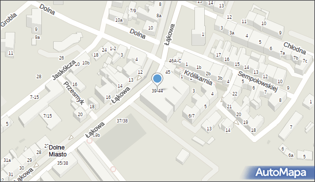 Gdańsk, Łąkowa, 39-44, mapa Gdańska