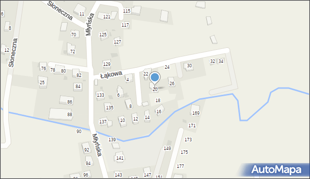 Gdów, Łąkowa, 20, mapa Gdów