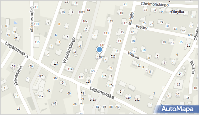 Gdów, Łapanowska, 129, mapa Gdów