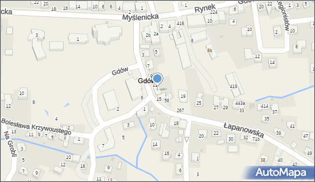 Gdów, Łapanowska, 13, mapa Gdów