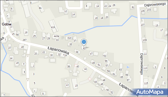 Gdów, Łapanowska, 41, mapa Gdów