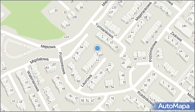 Gdynia, Laurowa, 13, mapa Gdyni