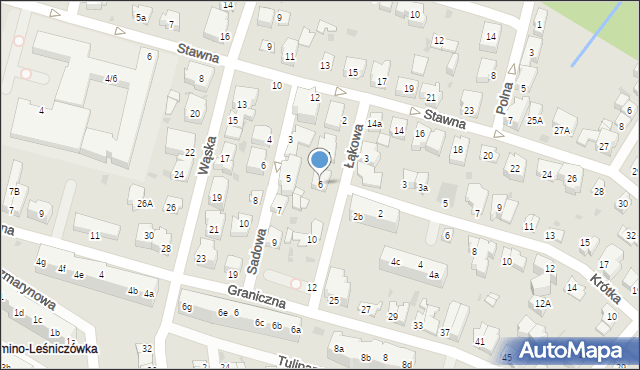 Gdynia, Łąkowa, 6, mapa Gdyni