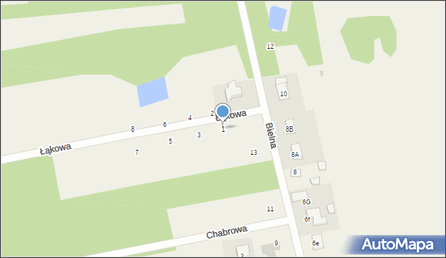 Giełczyn, Łąkowa, 1, mapa Giełczyn