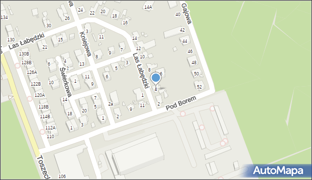 Gliwice, Las Łabędzki, 4, mapa Gliwic