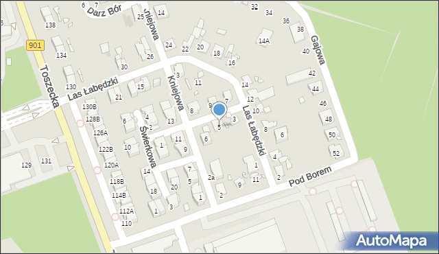 Gliwice, Las Łabędzki, 5, mapa Gliwic