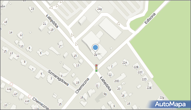 Gliwice, Łabędzka, 24, mapa Gliwic