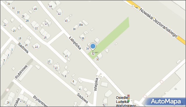 Gliwice, Łabędzka, 32, mapa Gliwic