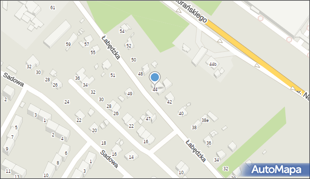 Gliwice, Łabędzka, 44, mapa Gliwic