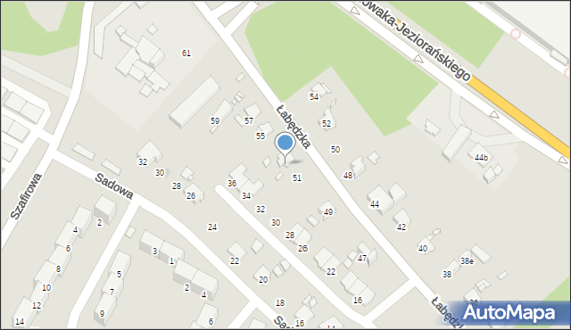 Gliwice, Łabędzka, 53, mapa Gliwic