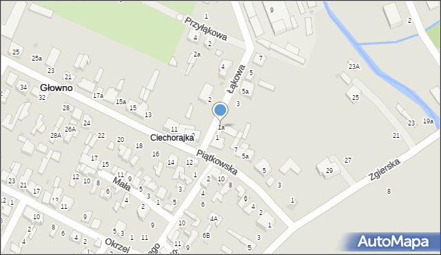 Głowno, Łąkowa, 1a, mapa Głowno