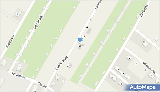 Gniechowice, Lawendowa, 15, mapa Gniechowice