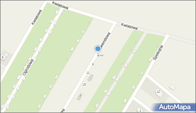 Gniechowice, Lawendowa, 7, mapa Gniechowice