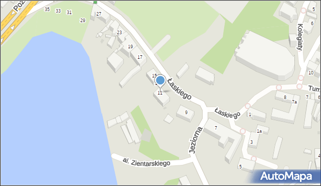 Gniezno, Łaskiego Jana, kanc., 11, mapa Gniezna