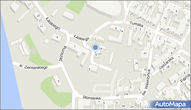 Gniezno, Łaskiego Jana, kanc., 3, mapa Gniezna