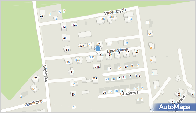 Goleniów, Lawendowa, 21a, mapa Goleniów