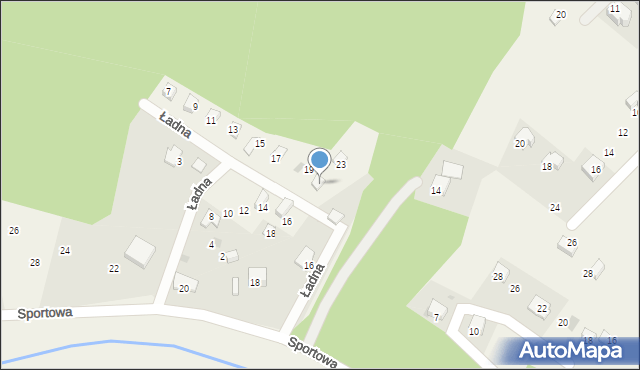 Górki Wielkie, Ładna, 21, mapa Górki Wielkie