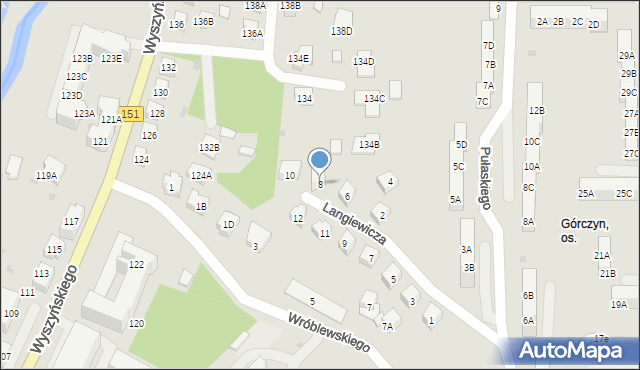 Gorzów Wielkopolski, Langiewicza Mariana, gen., 8, mapa Gorzów Wielkopolski