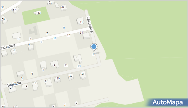 Gościcino, Lazurowa, 17, mapa Gościcino