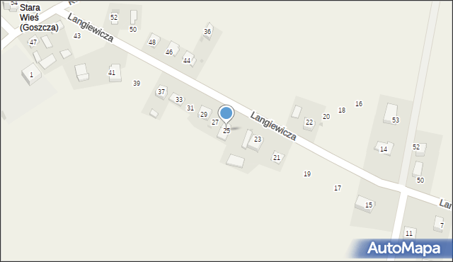 Goszcza, Langiewicza Mariana, gen., 25, mapa Goszcza