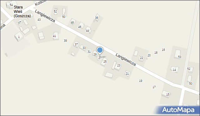 Goszcza, Langiewicza Mariana, gen., 27, mapa Goszcza