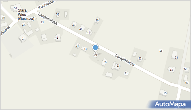 Goszcza, Langiewicza Mariana, gen., 29, mapa Goszcza