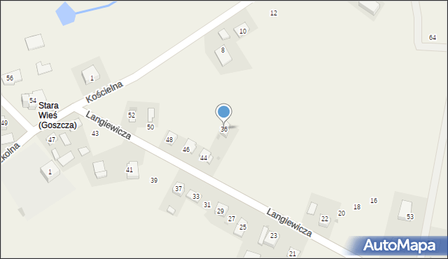 Goszcza, Langiewicza Mariana, gen., 36, mapa Goszcza