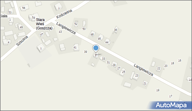 Goszcza, Langiewicza Mariana, gen., 37, mapa Goszcza