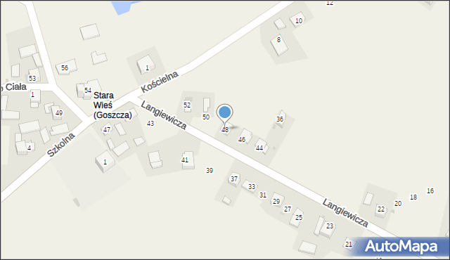Goszcza, Langiewicza Mariana, gen., 48, mapa Goszcza