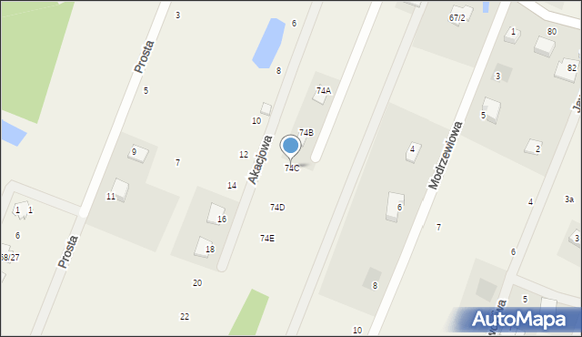 Grabina, Łącka, 74C, mapa Grabina