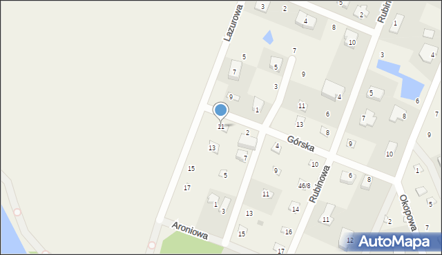 Grabina, Lazurowa, 11, mapa Grabina