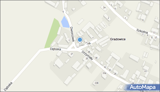 Gradowice, Łąkowa, 3, mapa Gradowice