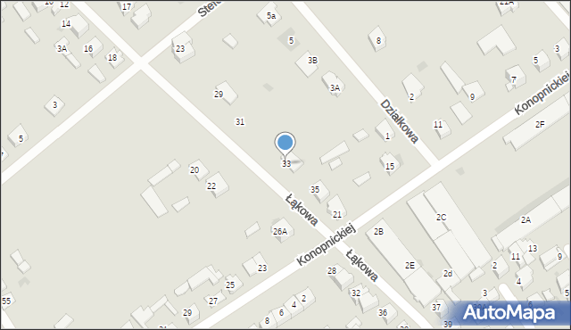 Grajewo, Łąkowa, 33, mapa Grajewo