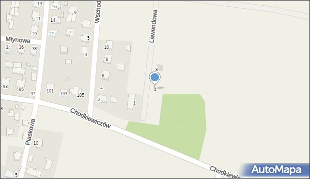 Gródek, Lawendowa, 4, mapa Gródek