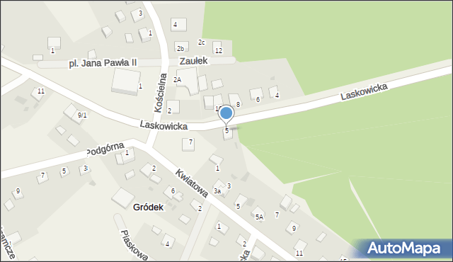 Gródek, Laskowicka, 5, mapa Gródek