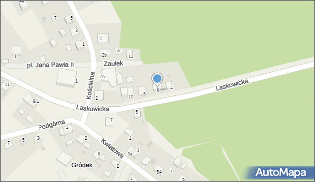 Gródek, Laskowicka, 6, mapa Gródek